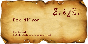 Eck Áron névjegykártya